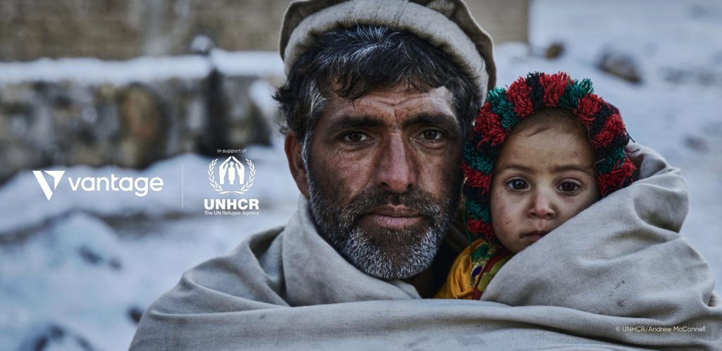 Vantage partners UNHCR for global fundraising activity for refugees, matches donations dollar-for-dollar.