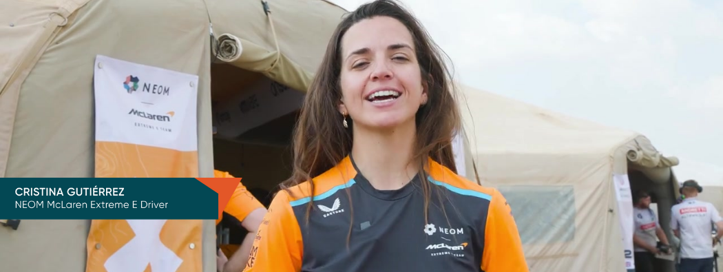 Vantage UK launches an International Women’s Day video featuring NEOM McLaren Extreme E Team driver, Cristina Gutiérrez
