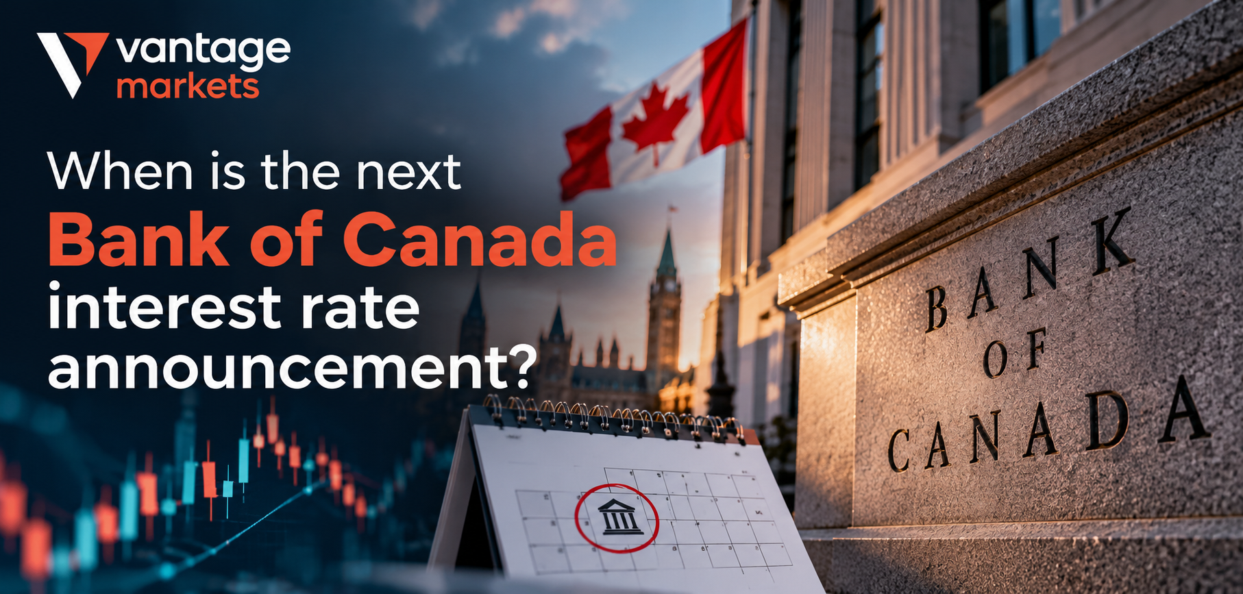 Bank of Canada decision calendar illustration for the 28 October interest rate announcement
